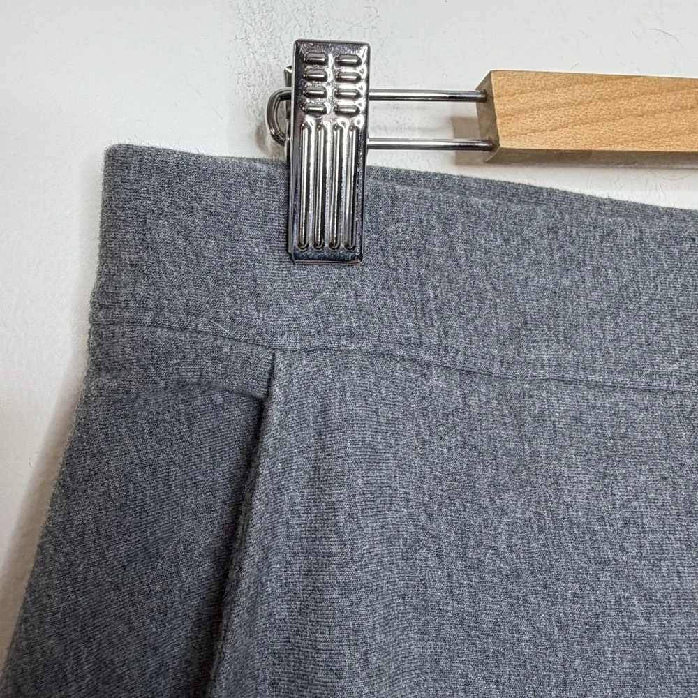 LL Bean Perfect Fit Fleece Backed Straight Leg Pants Gray Womens Size L Stretch